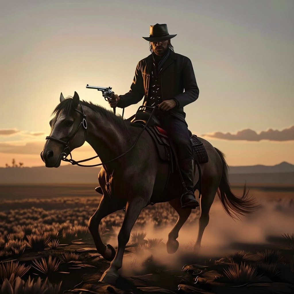 Outlaw on Horseback - Red Dead Redemption Style