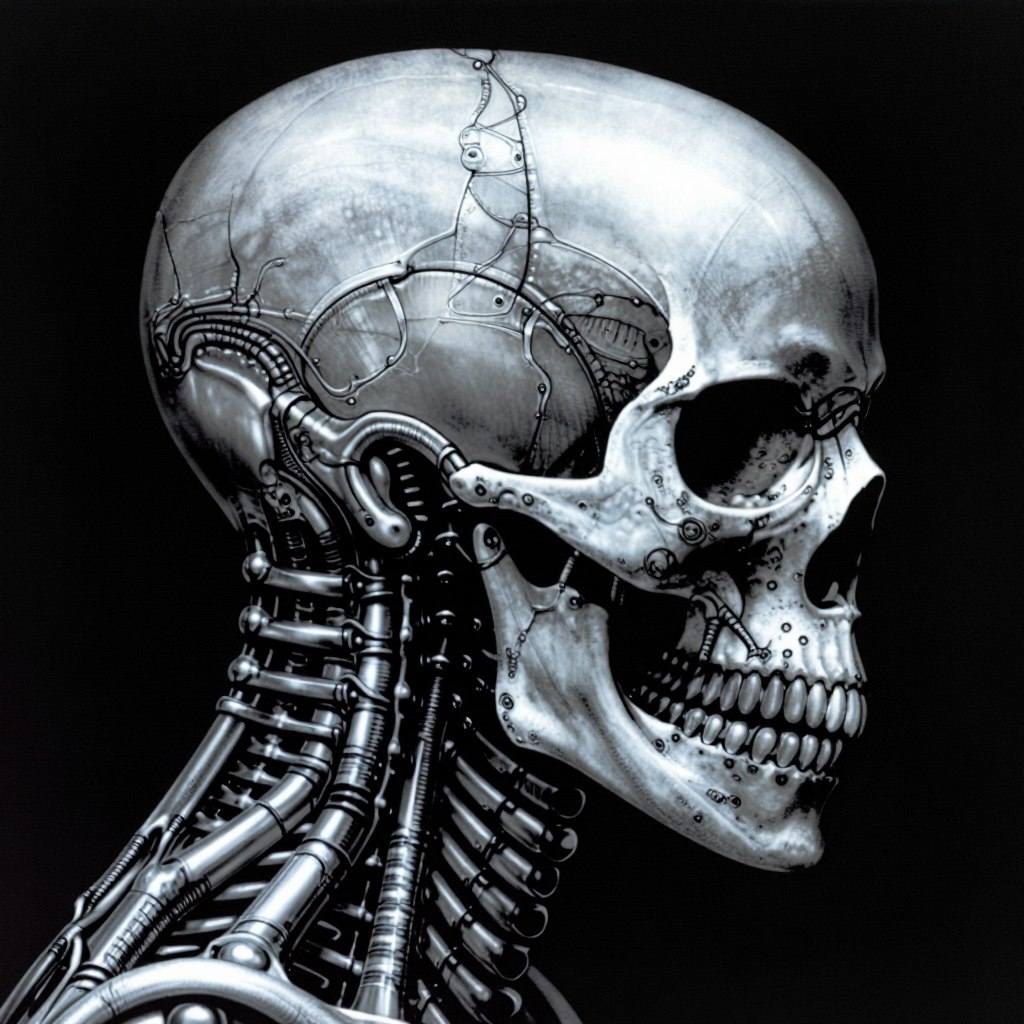 Biomechanical Skull — H.R. Giger style